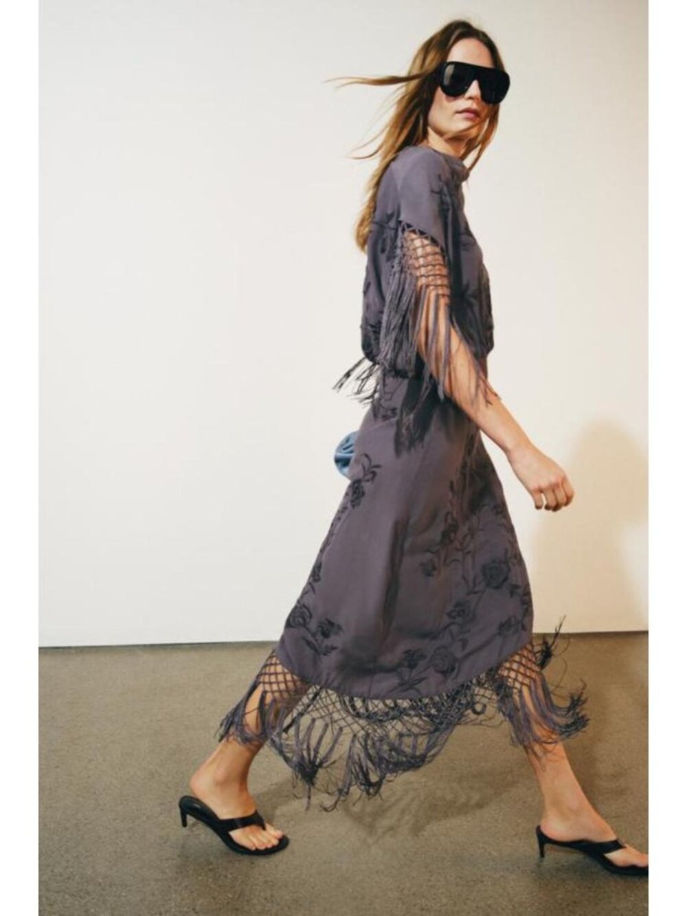 ZARA ZW COLLECTION EMBROIDERED FRINGE DRESS 7521/256/629